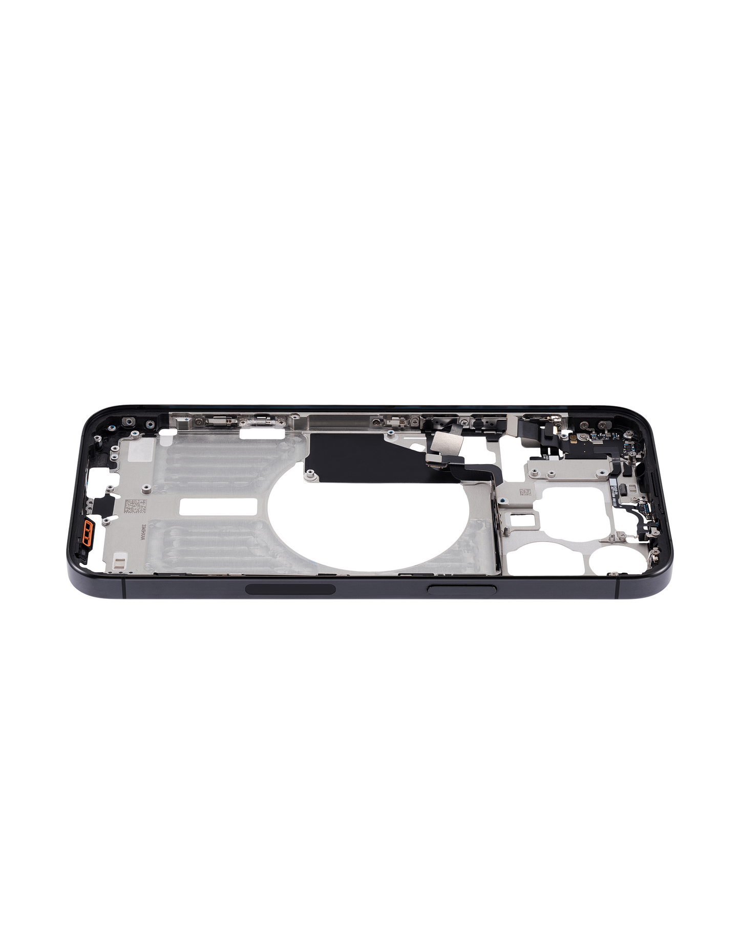 Mid-Frame Housing W/ Small Parts For iPhone 15 Pro Max (US Version) (Used OEM Pull: Grade C) (Black Titanium)