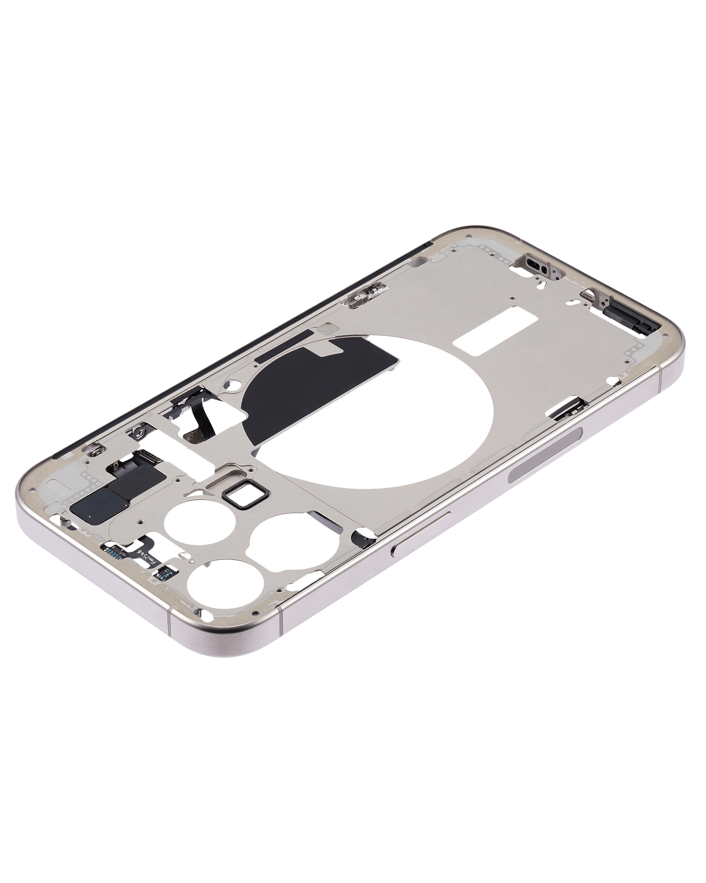 Mid-Frame Housing W/ Small Parts For iPhone 15 Pro (US Version) (Used OEM Pull: Grade C) (Natural Titanium)