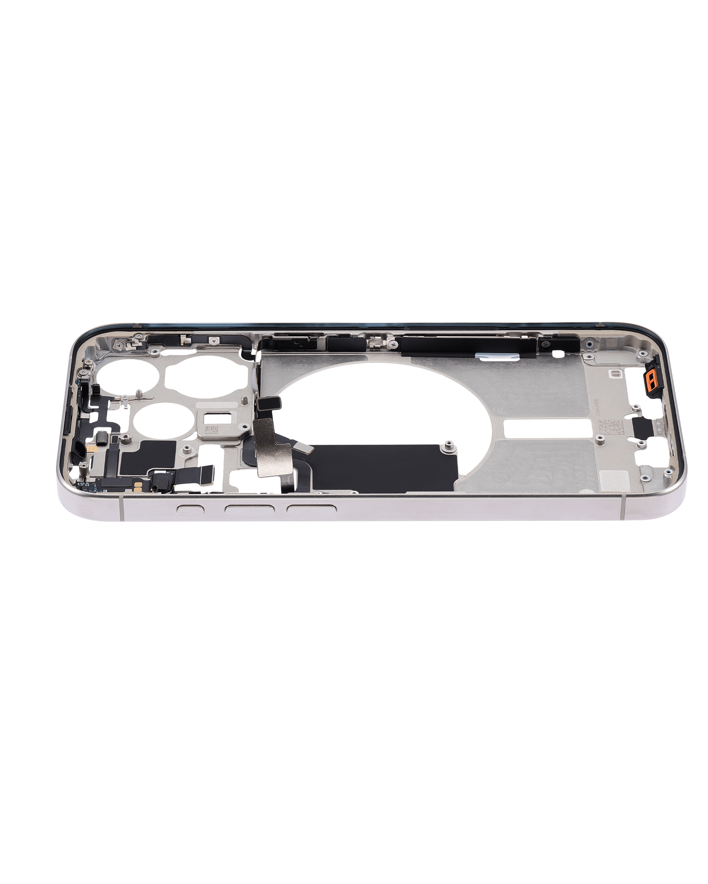Mid-Frame Housing W/ Small Parts For iPhone 15 Pro (US Version) (Used OEM Pull: Grade C) (Natural Titanium)
