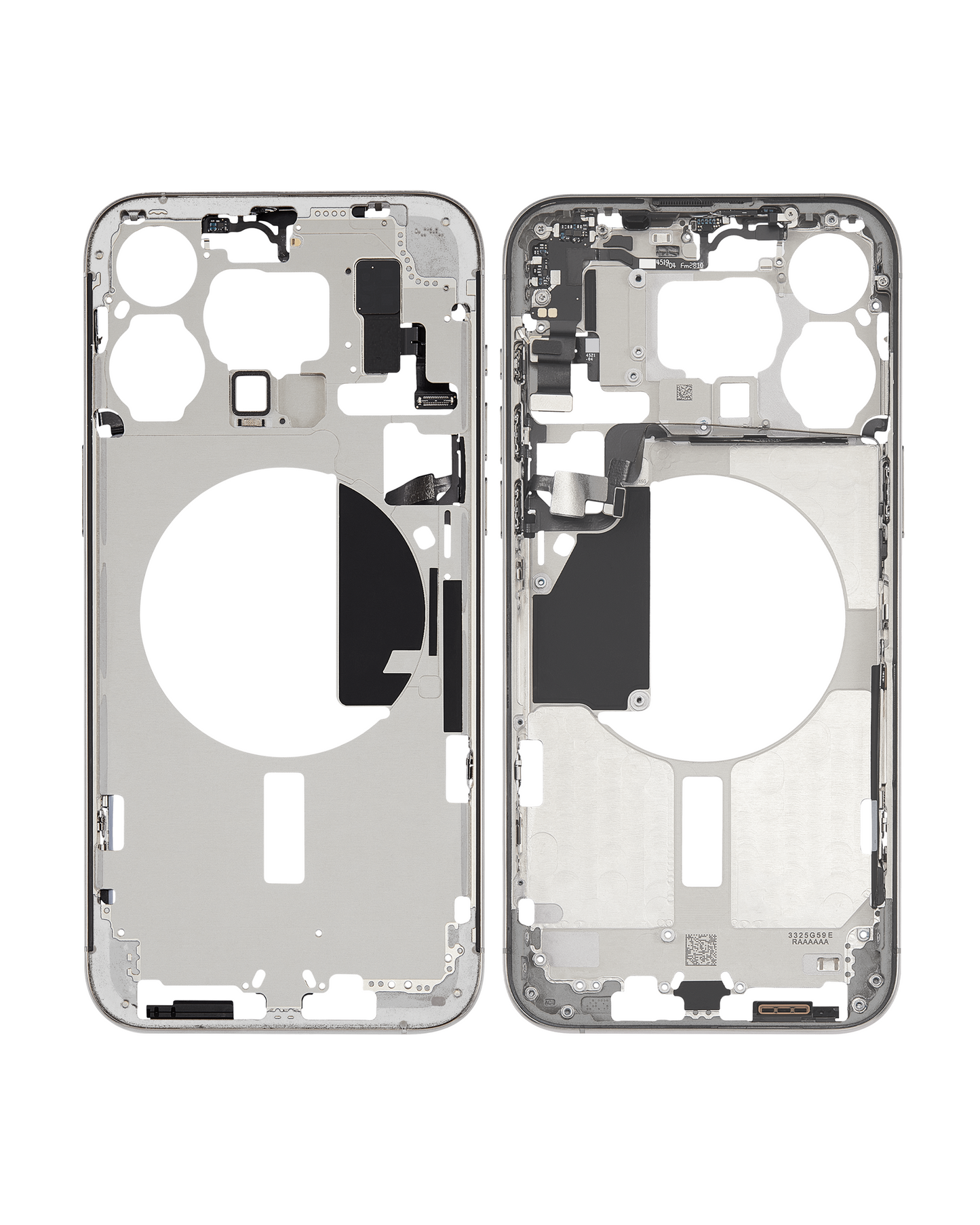 Mid-Frame Housing W/ Small Parts For iPhone 15 Pro Max (US Version) (Used OEM Pull: Grade C) (White Titanium)