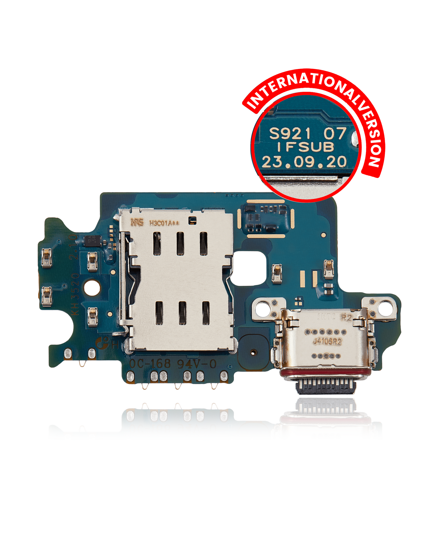 Charging Port Board With Sim Card Reader For Samsung Galaxy S24 5G (S921B) (International Version) (Premium)