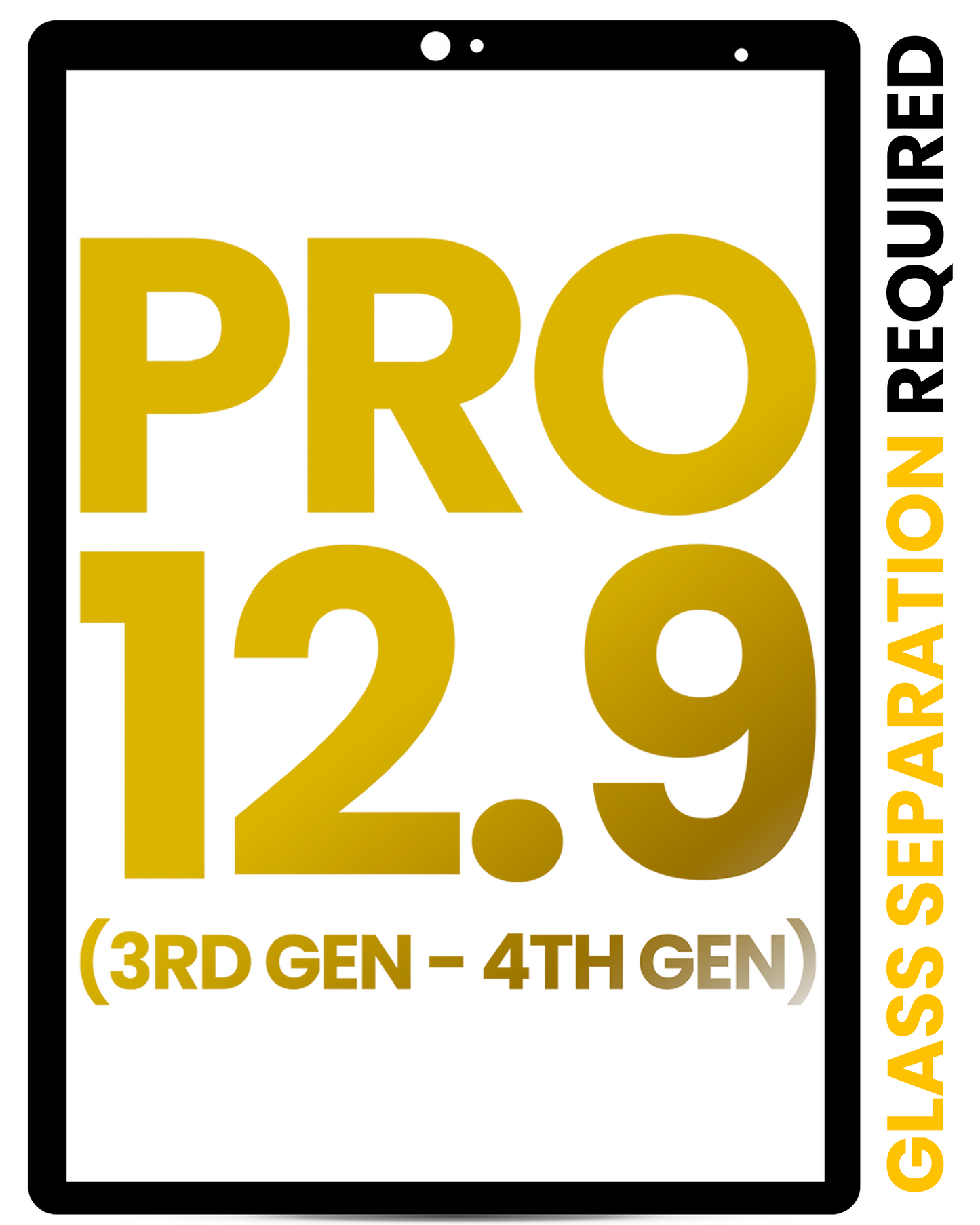 Front Glass For iPad Pro 12.9" 3rd Gen (2018) / 4th Gen (2020) (All Colors) (Glass Separation Required)