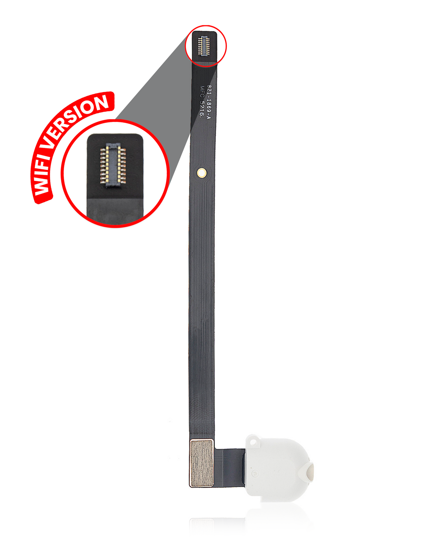 Headphone Jack Flex Cable For iPad Air 1 / iPad 5 (2017) / iPad 6 (2018) (White) (WiFi Only)