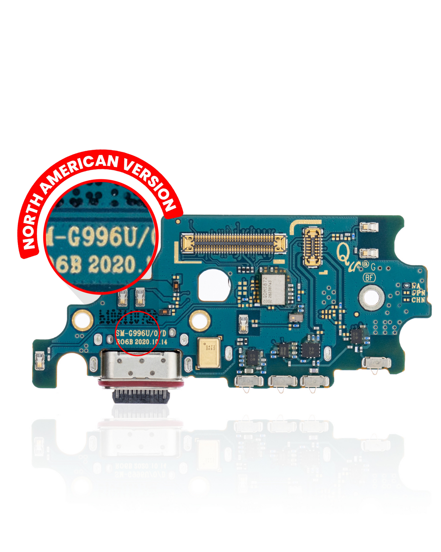 Charging Port Board With Sim Card Reader For Samsung Galaxy S21 Plus (G996U) (US Version) (Service Pack)