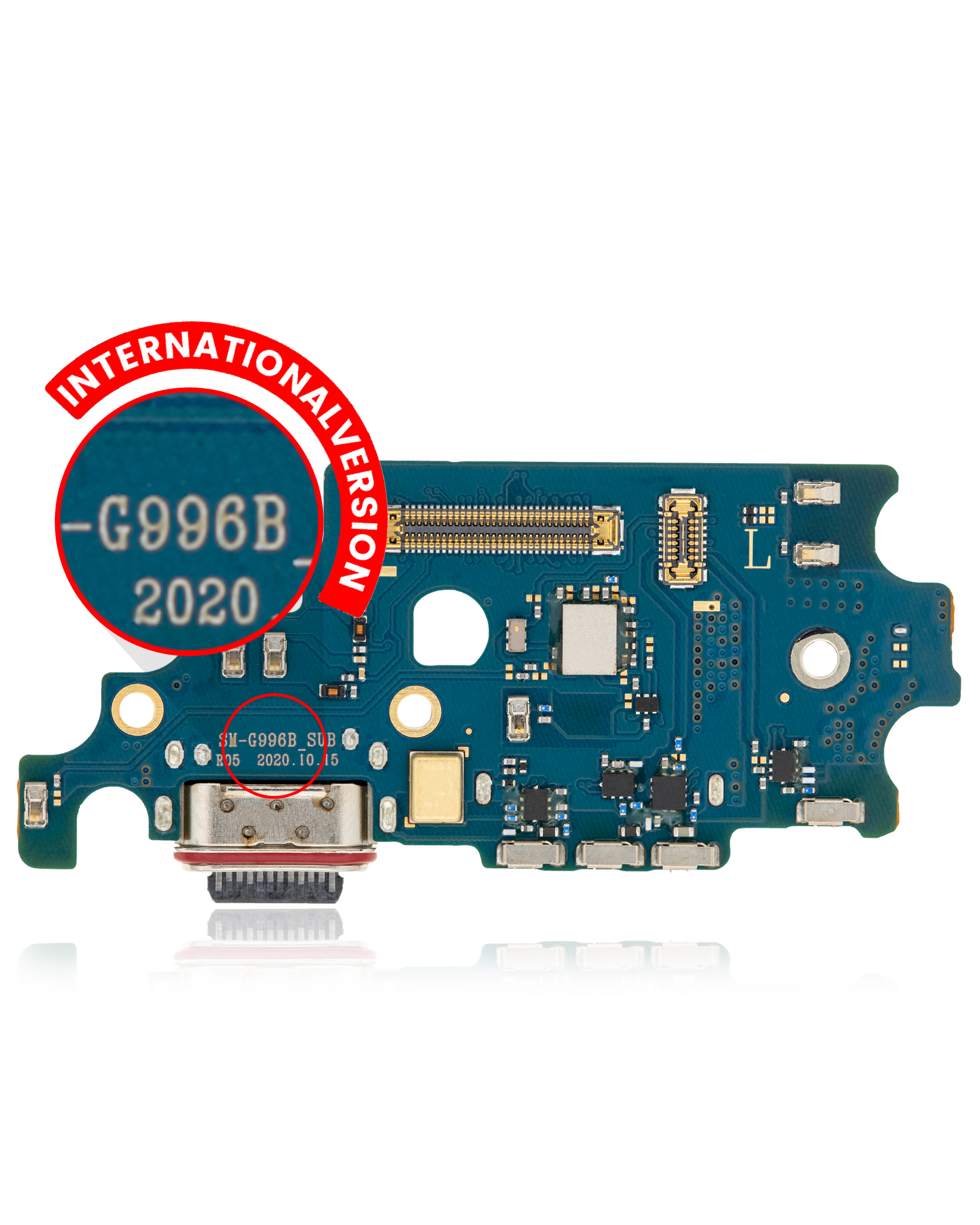 Charging Port Board With Sim Card Reader For Samsung Galaxy S21 Plus (G996B) (International Version) (Premium)