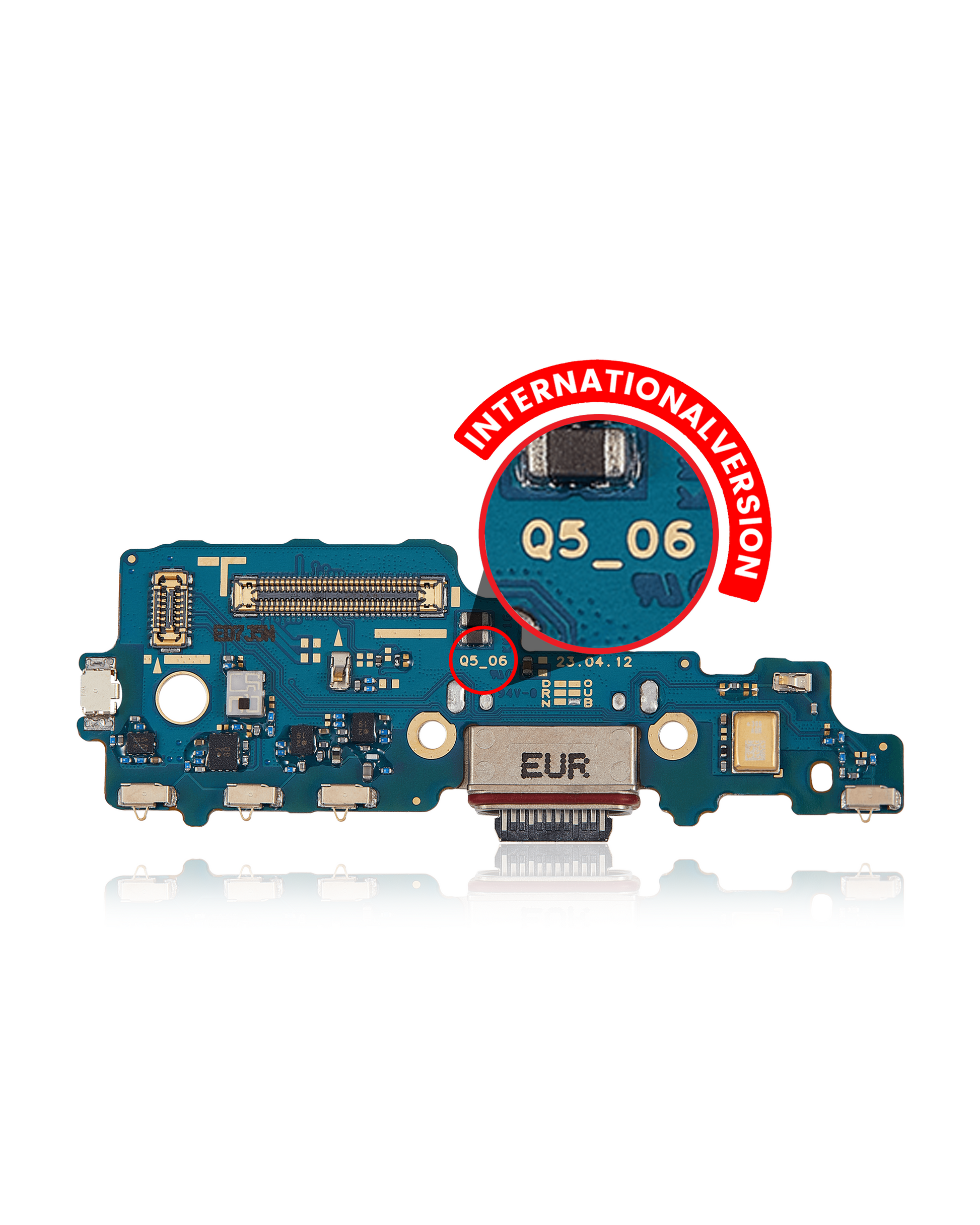 Detailed look at Charging Port Board For Samsung Galaxy Z Fold 5 (F946B) (International Version) (Premium) for repair