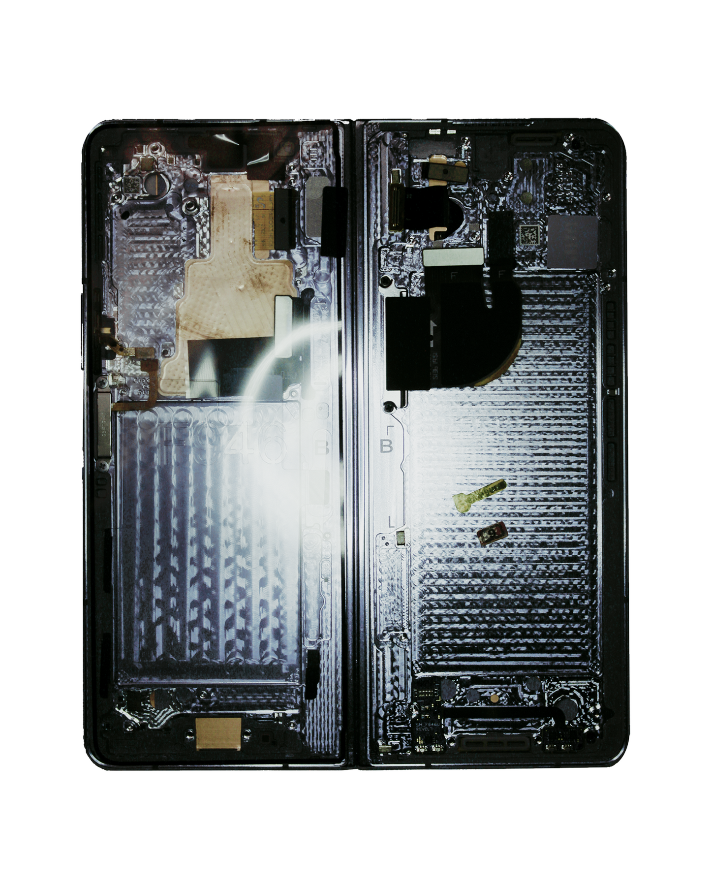 Inner OLED Assembly With Frame For Samsung Galaxy Z Fold 5 5G (US & International) (Service Pack) (Phantom Black) clear view