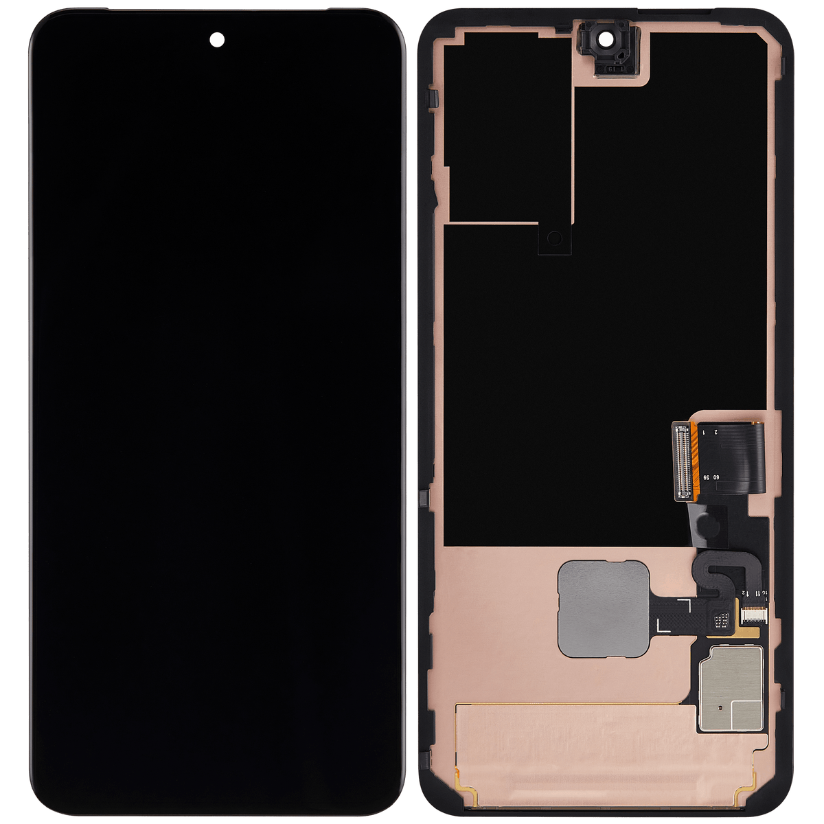 OLED Assembly With Frame (With Fingerprint Sensor) For Google Pixel 8 (Refurbished) (All Colors) - repair component detailed angle