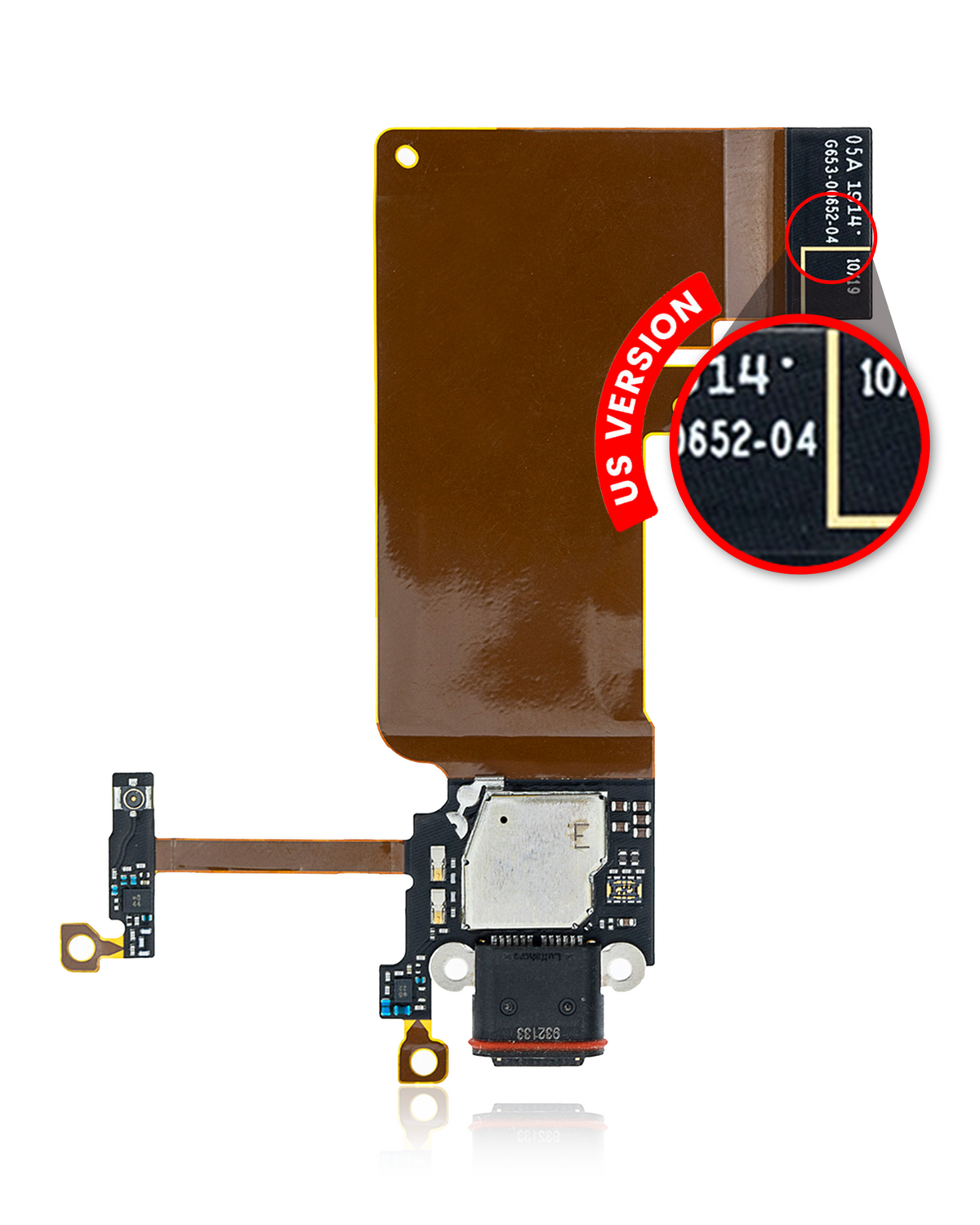 Charging Port With Flex Cable For Google Pixel 4 (US Version) - replacement part product view