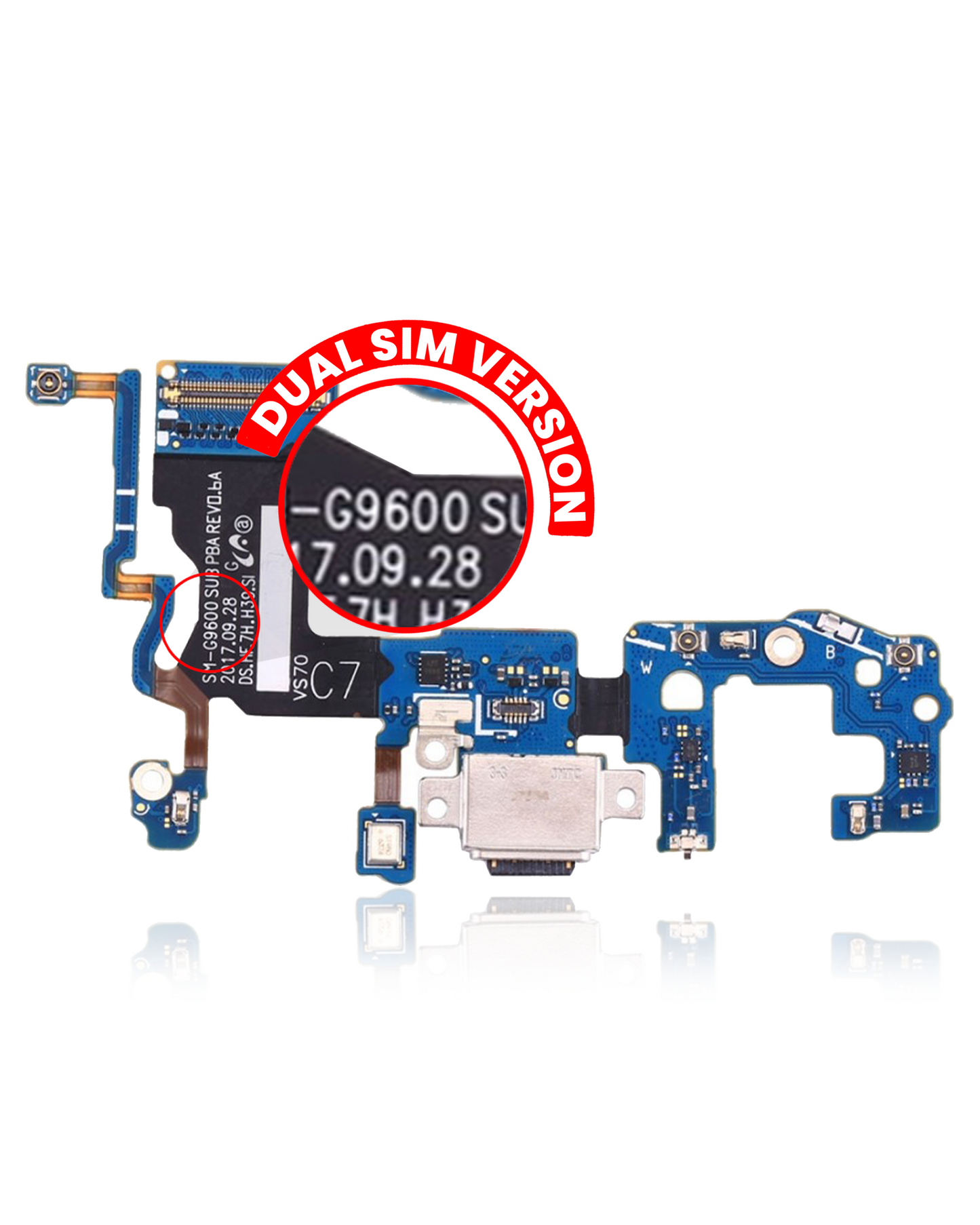 Charging Port With Flex Cable For Samsung Galaxy S9 (G9600) (Dual Sim Version)