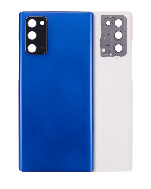 Back cover Glass With Camera Lens For Samsung Galaxy Note 20 5G (No Logo) (Aftermarket Plus) (Mystic Blue)