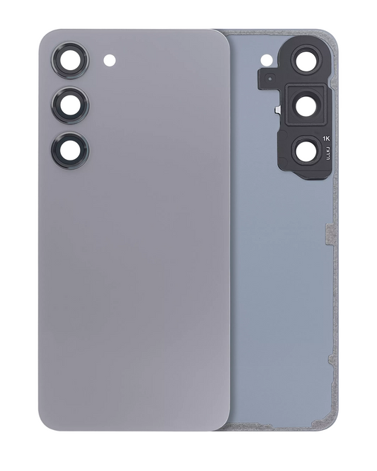 Back Cover Glass With Camera Lens For Samsung Galaxy S23 5G (No Logo) (Aftermarket Plus) (Graphite)