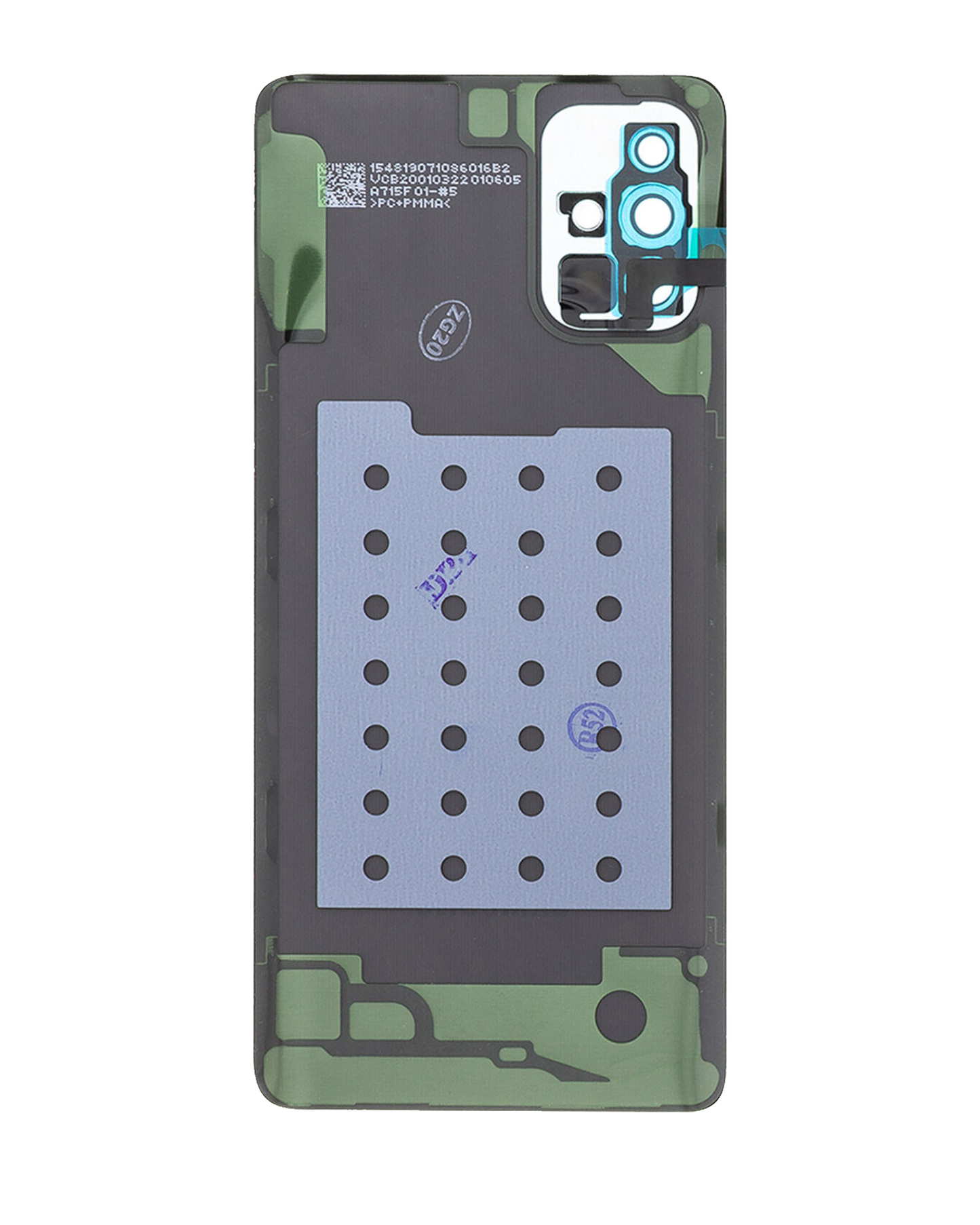 Back Cover Glass With Camera Lens For Samsung Galaxy A71 (A715 / 2020) (Service Pack) (Prism Crush Blue)
