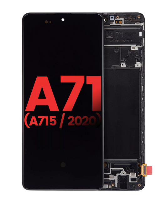 OLED Assembly With Frame For Samsung Galaxy A71 (A715 / 2020) (6.67") (Aftermarket Plus: Soft) (All Colors)