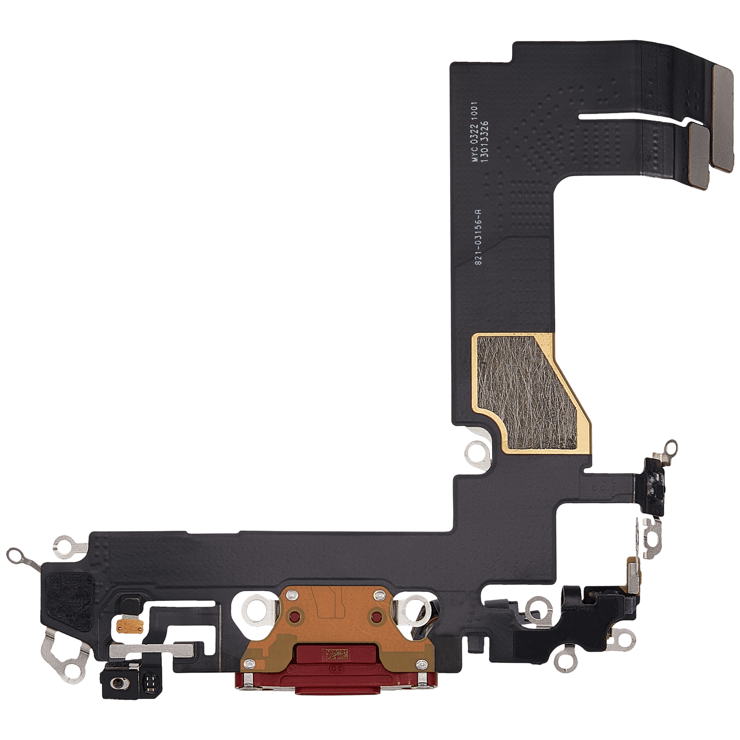 Charging Port Flex Cable For iPhone 13 Mini (Used OEM Pull) (Red)