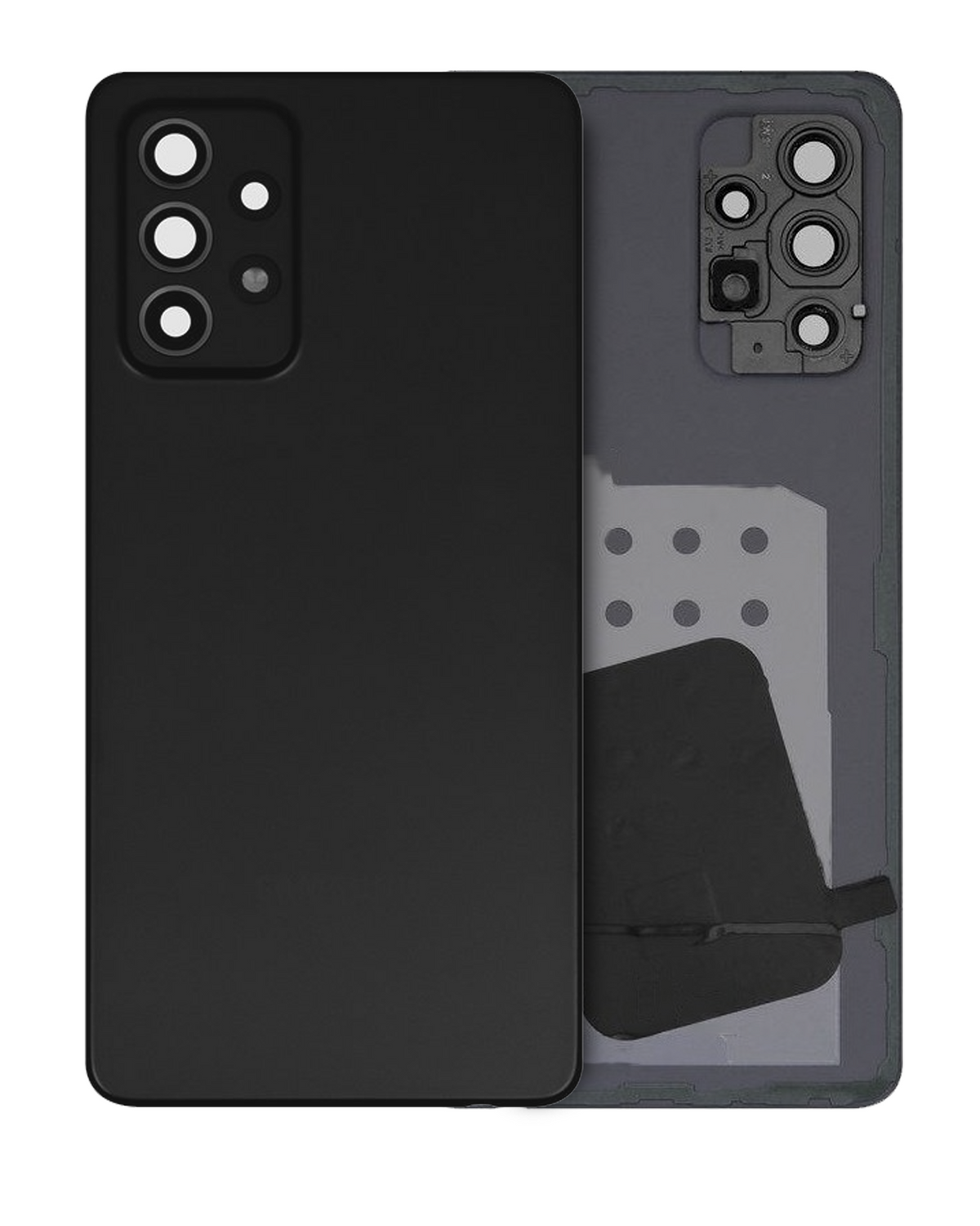Back Cover Glass With Camera Lens For Samsung Galaxy A52s (A528 / 2021) (Service Pack) (Awesome Black) - product image 1