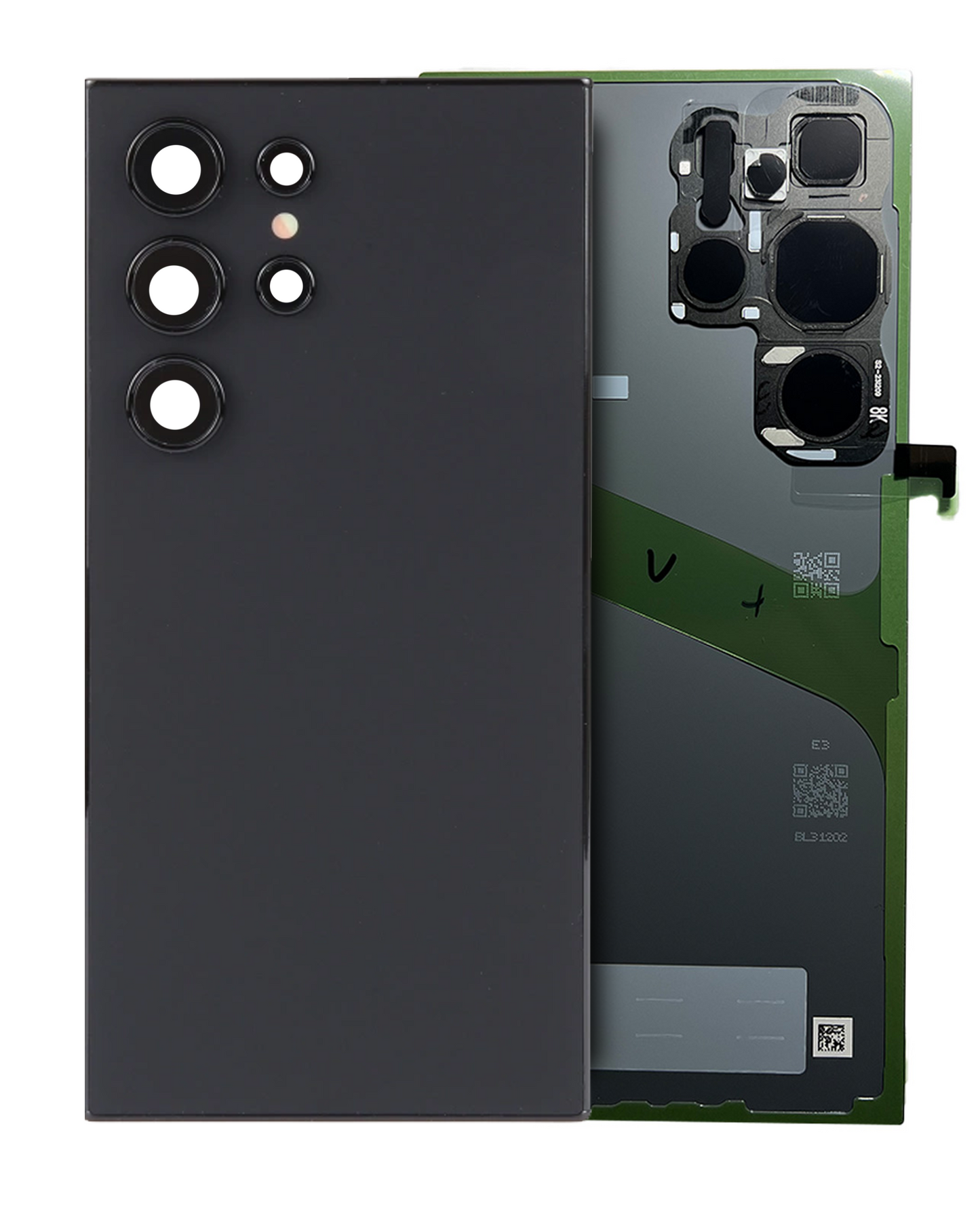 Back Cover Glass With Camera Lens For Samsung Galaxy S24 Ultra (Service Pack) (Titanium Black)