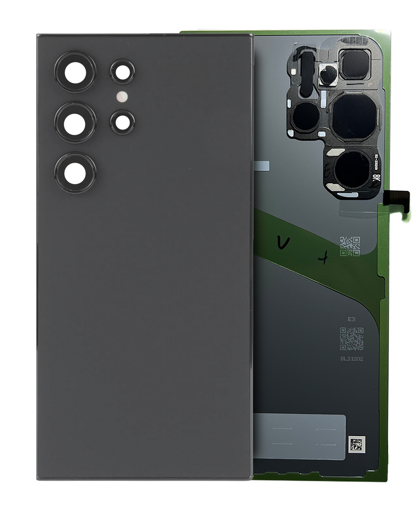Back Cover Glass With Camera Lens For Samsung Galaxy S24 Ultra (Service Pack) (Titanium Gray)