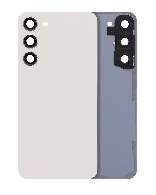 Back Cover Glass With Camera Lens For Samsung Galaxy S23 Plus (Service Pack) (Cream)