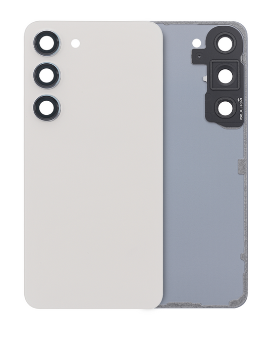 Back Cover Glass With Camera Lens For Samsung Galaxy S23 (Service Pack) (Cream)