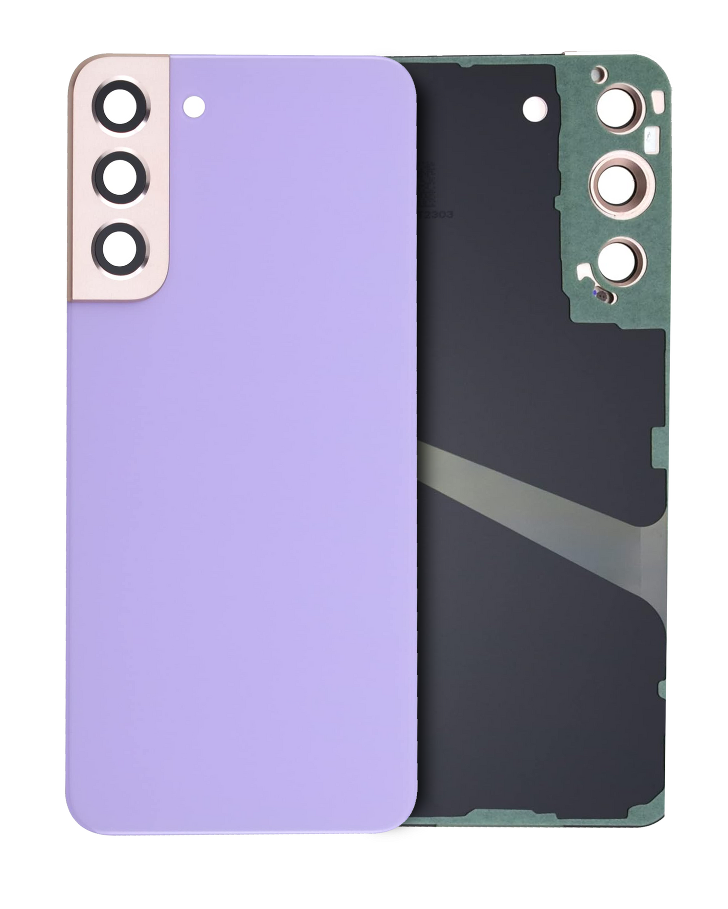 Back Cover Glass With Camera Lens For Samsung Galaxy S22 (Service Pack) (Bora Purple)