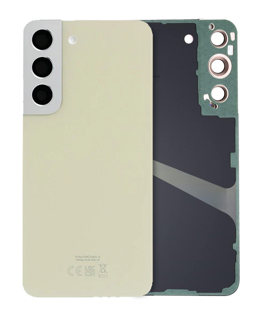 Back Cover Glass With Camera Lens For Samsung Galaxy S22 (Service Pack) (Cream)