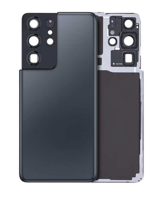 Back Cover Glass With Camera Lens For Samsung Galaxy S21 Ultra (Service Pack) (Phantom Navy)