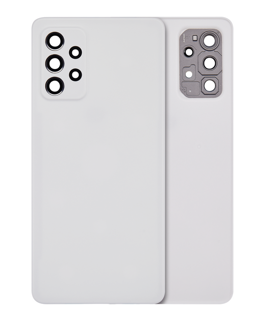 Back Cover Glass With Camera Lens For Samsung Galaxy A72 (A725 / 2021) (Service Pack) (White)