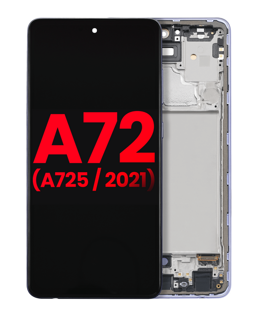 OLED Assembly With Frame For Samsung Galaxy A72 (A725 / 2021) (Aftermarket Plus) (Awesome Violet) - product image 1