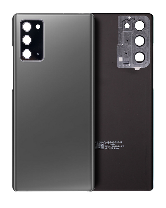 Back Cover Glass With Camera Lens For Samsung Galaxy Note 20 5G (No Logo) (Aftermarket Plus) (Mystic Gray)