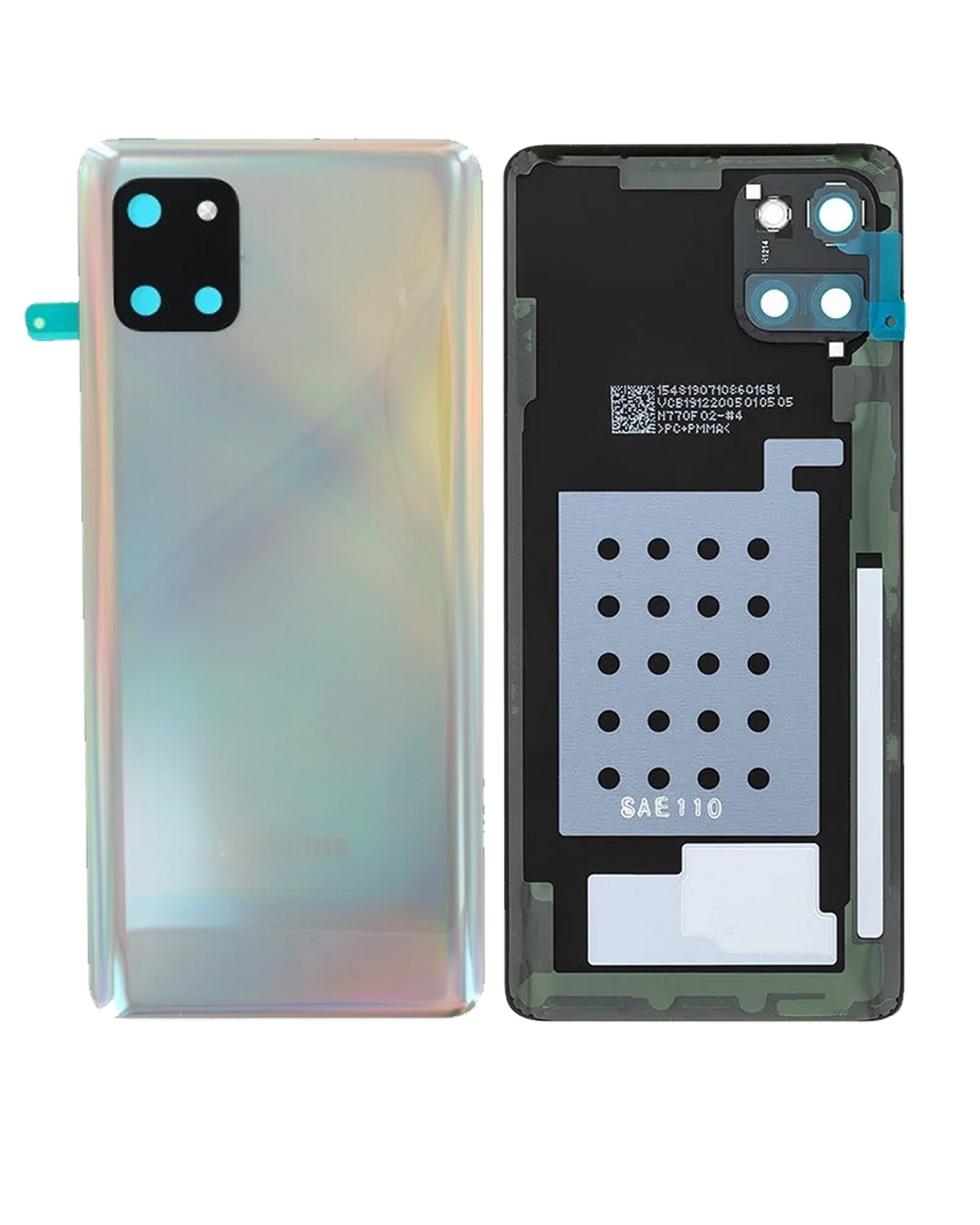 Back Cover Glass With Camera Lens For Samsung Galaxy Note 10 Lite (Service Pack) (Aura Glow)