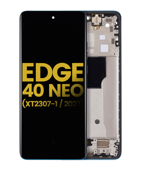 OLED Assembly With Frame For Motorola Moto Edge 40 Neo (XT2307-1 / 2023) (Refurbished) (Caneel Bay) | SKU 107082130904 | image 1