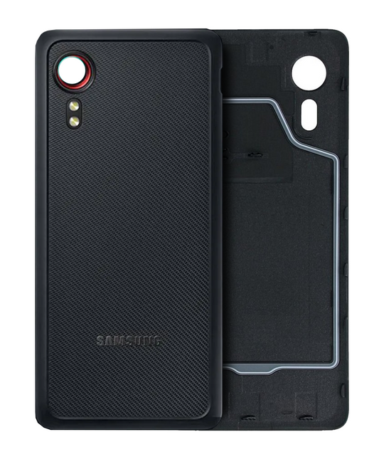 Back Cover Glass With Camera Lens For Samsung Galaxy Xcover 5 (Service Pack) (Black) Samsung Galaxy XCover replacement part product image 1