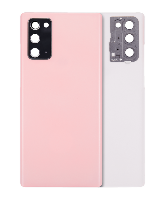 Back cover Glass With Camera Lens For Samsung Galaxy Note 20 5G (No Logo) (Aftermarket Plus) (Aura Pink)