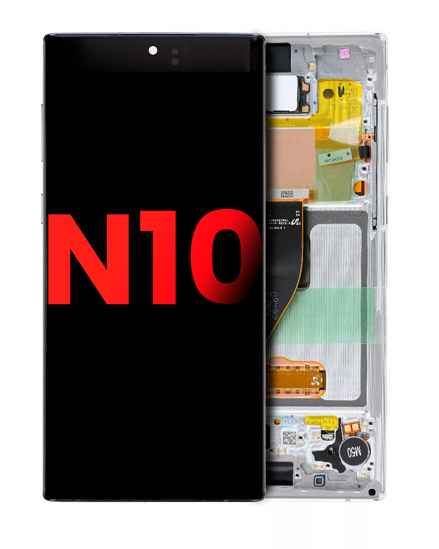 OLED Assembly With Frame For Samsung Galaxy Note 10 (Aftermarket Plus) (Aura White)