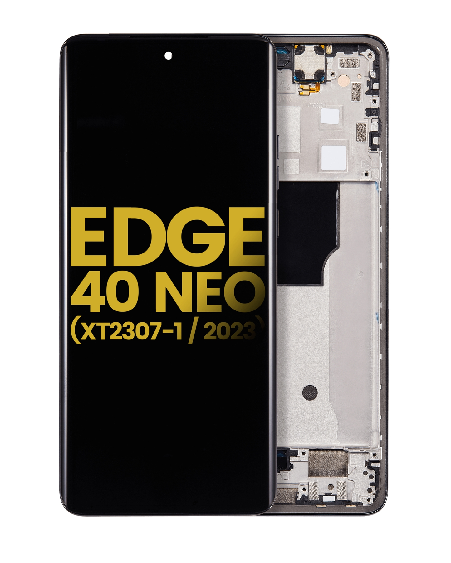 OLED Assembly With Frame For Motorola Moto Edge 40 Neo (XT2307-1 / 2023) (Refurbished) (Black) | SKU 107082130903 | image 1
