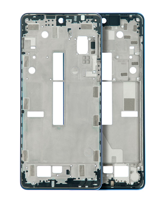 Mid-Frame Housing For Motorola Edge 20 Pro (XT2153-1 / 2021) (Blue Vegan Leather) | SKU 109082007350 | image 1