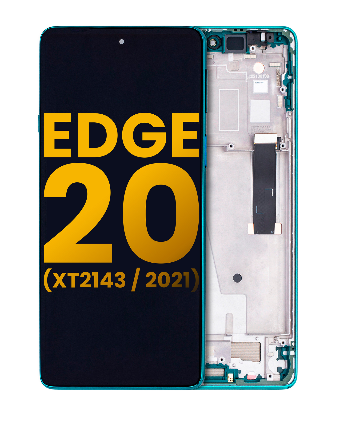 LCD Assembly With Frame For Motorola Edge 20 (XT2143 / 2021) (Refurbished) (Frosted Emerald) | SKU 109082007501 | image 1