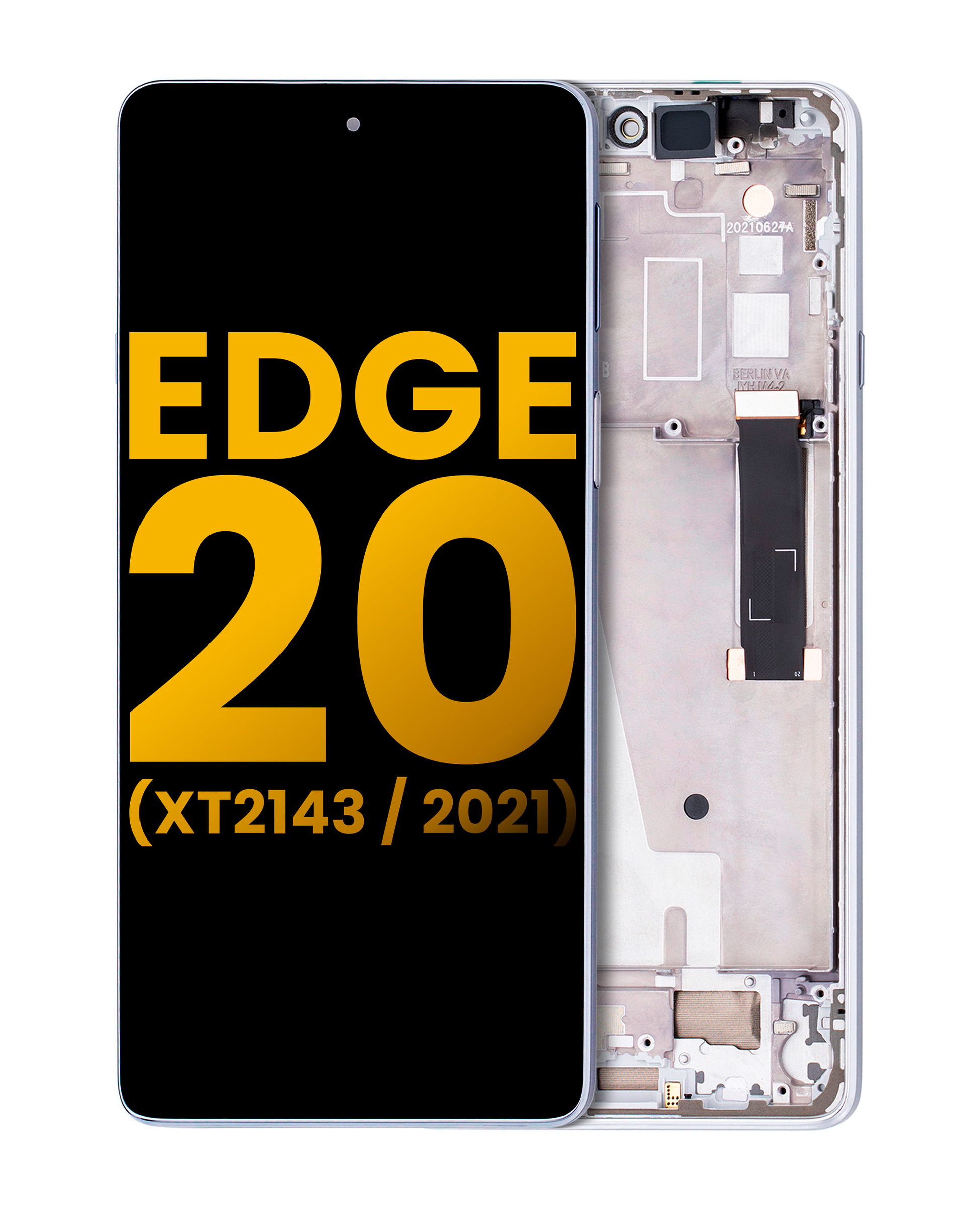 LCD Assembly With Frame For Motorola Edge 20 (XT2143 / 2021) (Refurbished) (Frosted White) | SKU 109082007502 | image 1