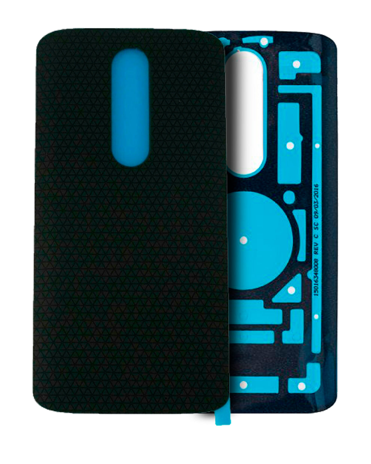 Back Cover for Motorola Droid Turbo 2 (XT1585 / 2015) Genuine OEM Black - replacement component front view, SKU 107082140473, image 1