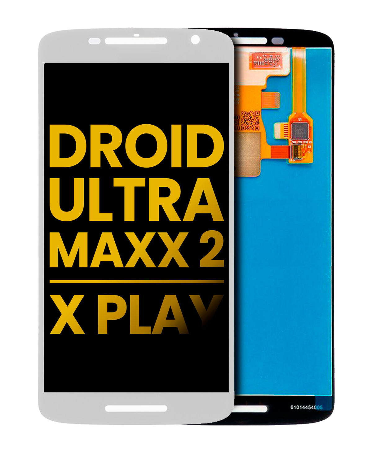 LCD Assembly Without Frame for Motorola Droid Maxx 2 (XT1565 / 2015) Refurbished White - replacement component front view, SKU 107082036902, image 1