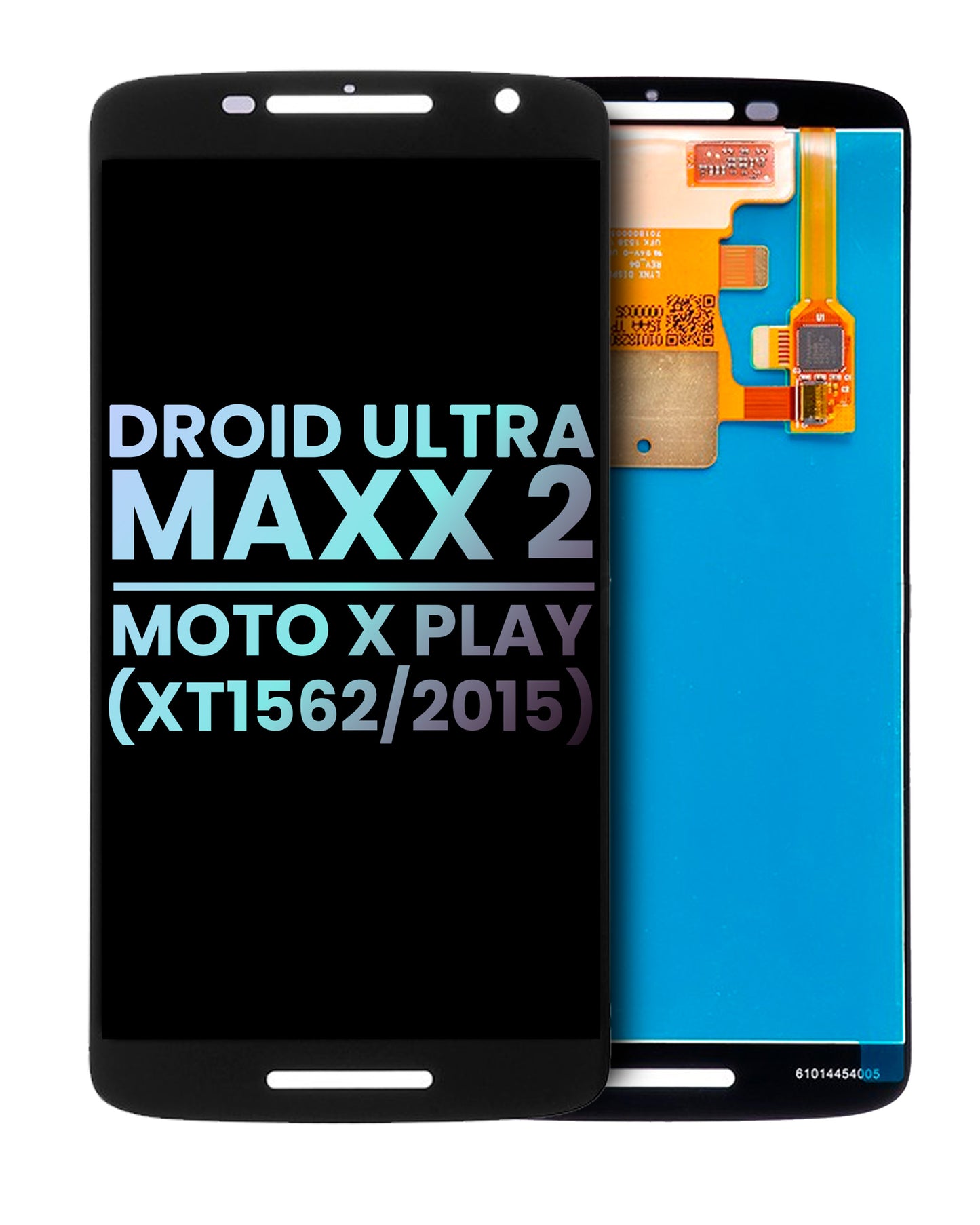 LCD Assembly Without Frame for Motorola Droid Maxx 2 (XT1565 / 2015) Genuine OEM Black - replacement component front view, SKU 107082052015, image 1