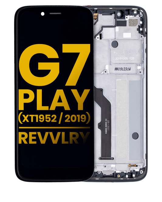 LCD Assembly With Frame For Motorola Moto G7 Play (XT1952 / 2019) / T-Mobile Revvlry (Refurbished) (Starry Black) | compatible mobile phone replacement part | SKU 107082064603 | product image 1