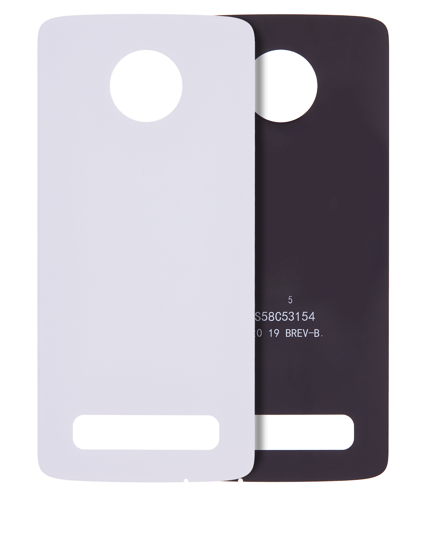 Back cover Glass For Motorola Moto Z4 (XT1980-3 / XT1980-4 / 2019) (Genuine OEM) (White) - Motorola replacement part, primary product view, SKU 107082049311