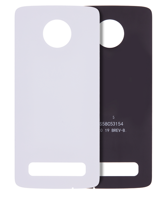 Back cover Glass For Motorola Moto Z4 (XT1980-3 / XT1980-4 / 2019) (Genuine OEM) (White) - Motorola replacement part, primary product view, SKU 107082049311