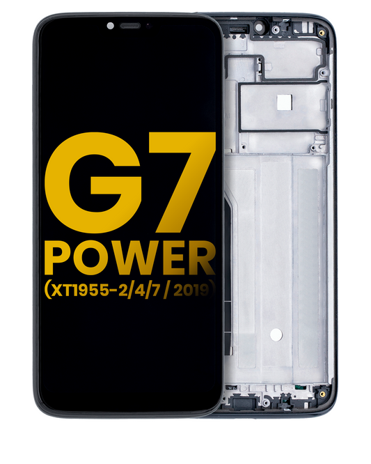 LCD Assembly With Frame For Motorola Moto G7 Power (XT1955-1/2/4/7 / 2019) (International Version) (154MM) (Refurbished) (Ceramic Black) | compatible mobile phone replacement part | SKU 107082064510 | product image 1