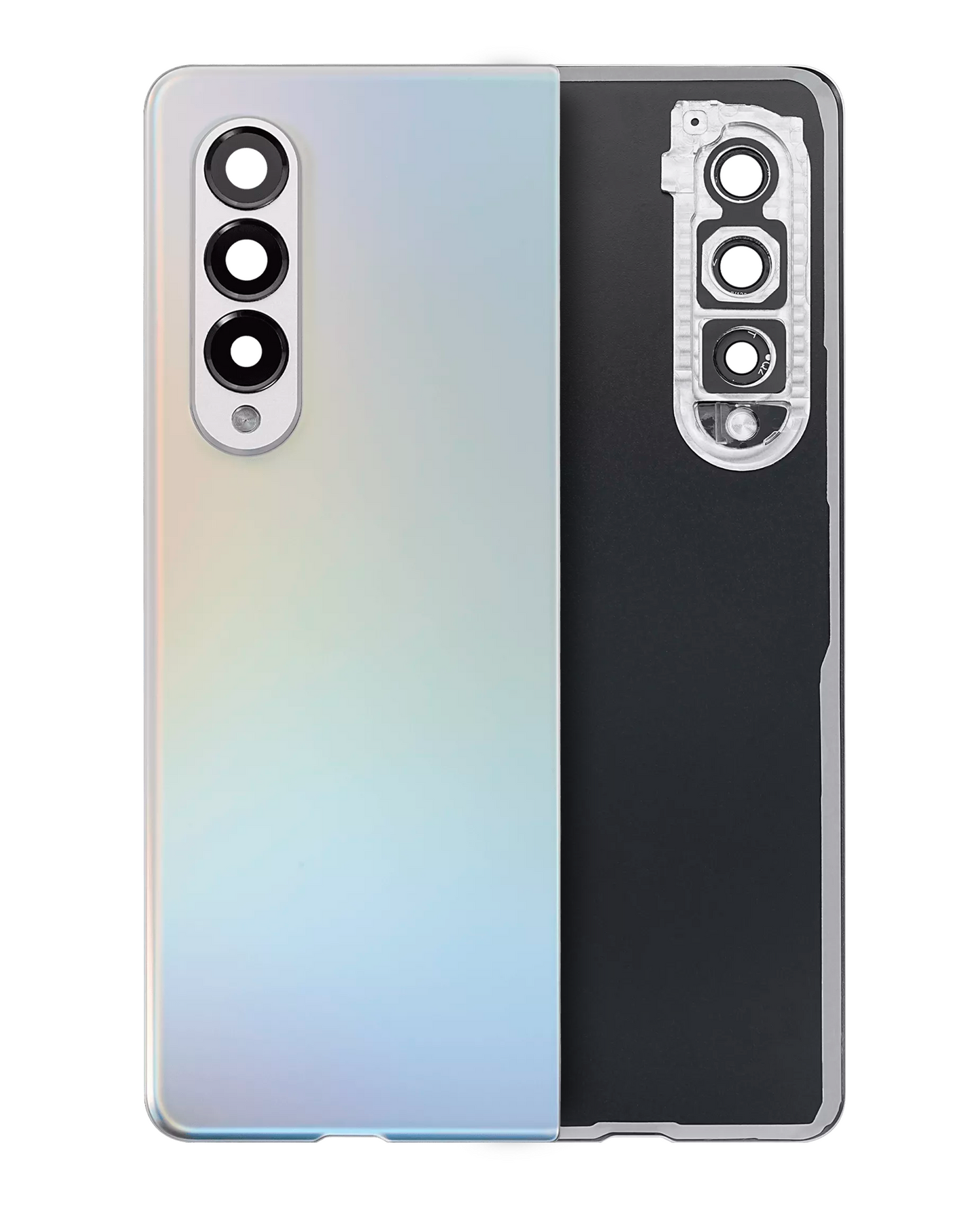 Back Cover Glass With Camera Lens For Samsung Galaxy Z Fold 3 (Service Pack) (Phantom Silver)