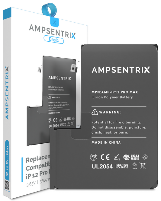Replacement Battery For iPhone 12 Pro Max (AmpSentrix Basic)