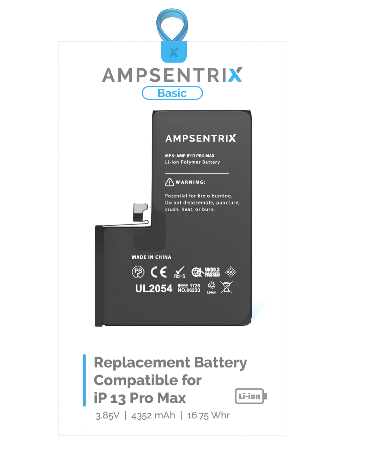 Replacement Battery For iPhone 13 Pro Max (AmpSentrix Basic)