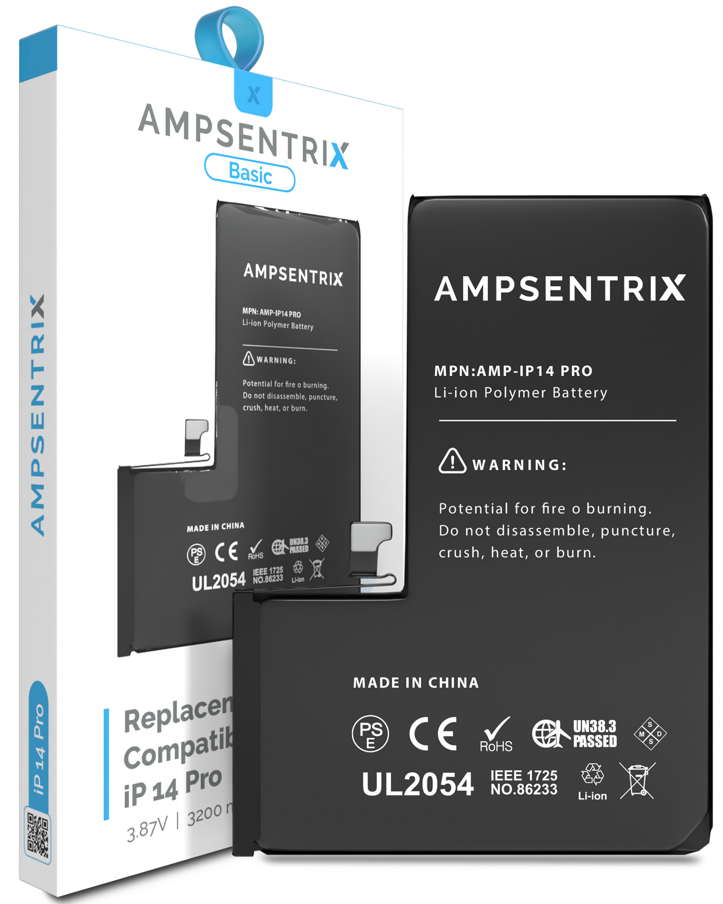 Replacement Battery For iPhone 14 Pro (AmpSentrix Basic)